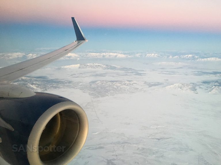 departing SLC at sunset