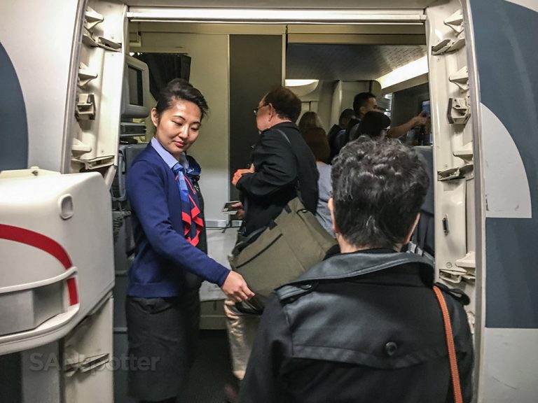 Boarding American Airlines flight Hong Kong to Los Angeles