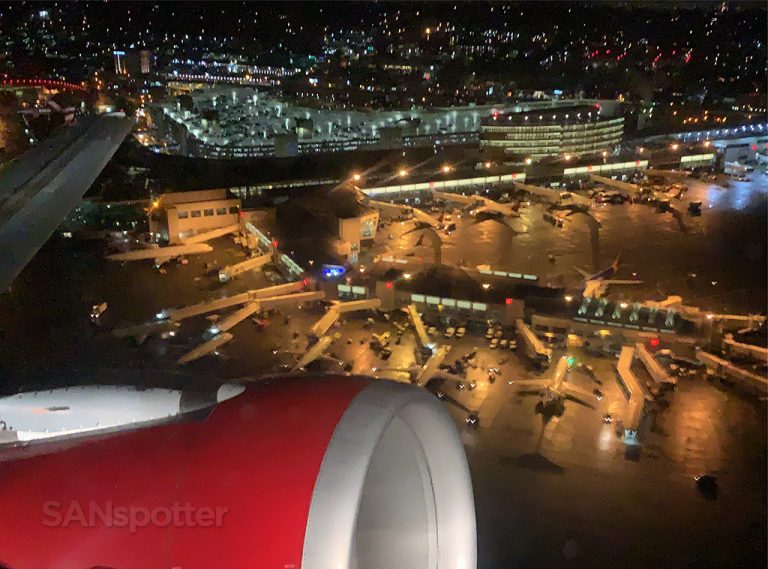 Nighttime departure Seattle Airport