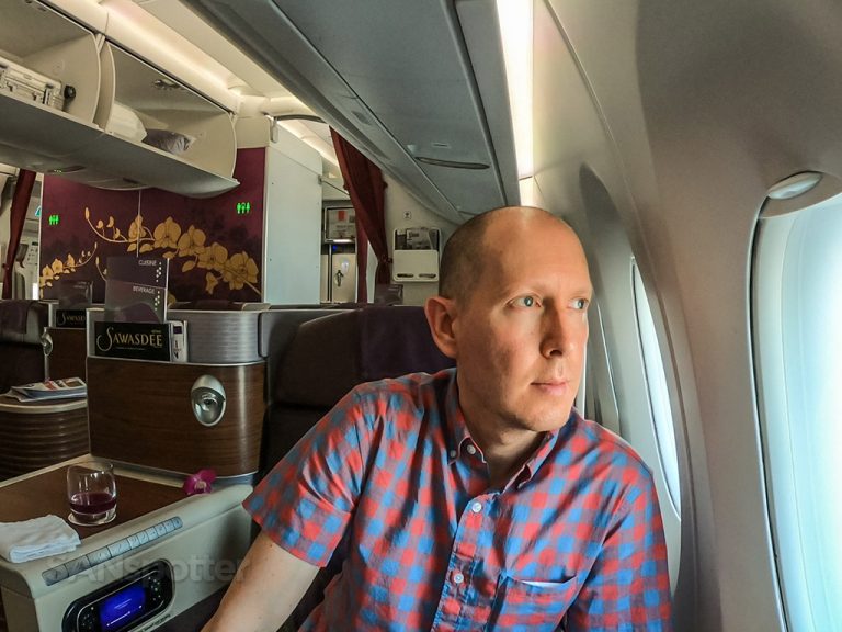 SANspotter selfie Thai Airways business class