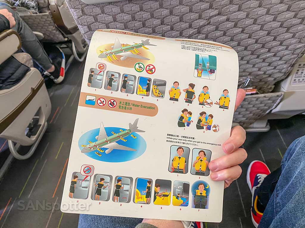 EVA Air 777-300/er cartão de segurança