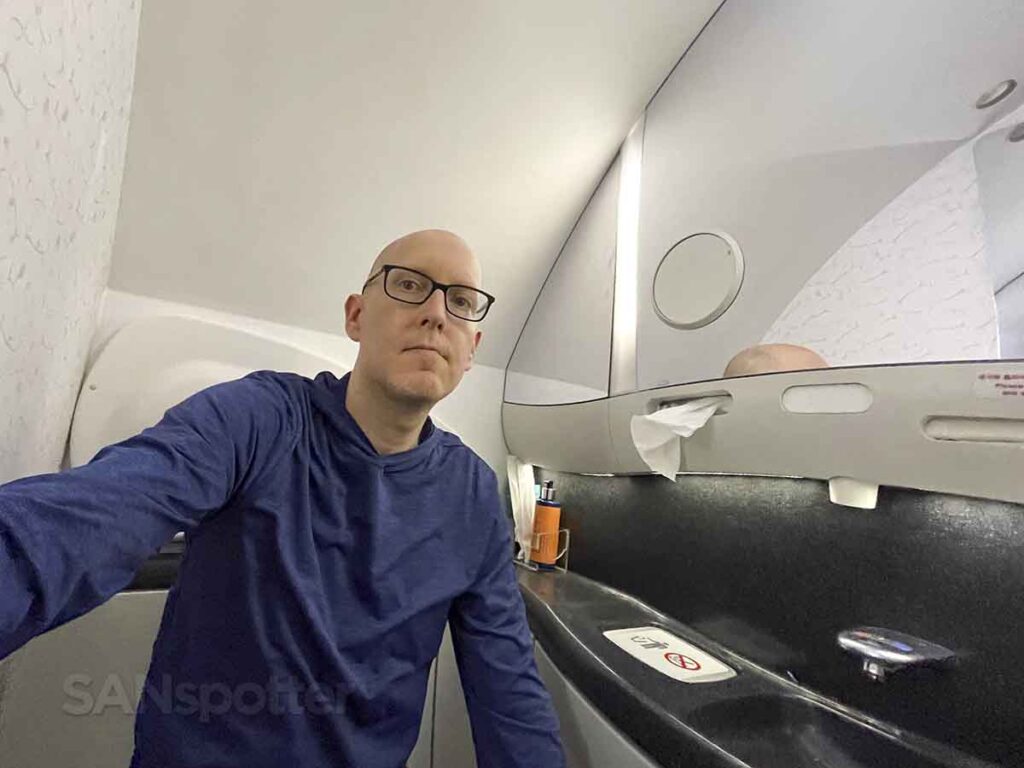 SANspotter in the upper deck business class lavatory