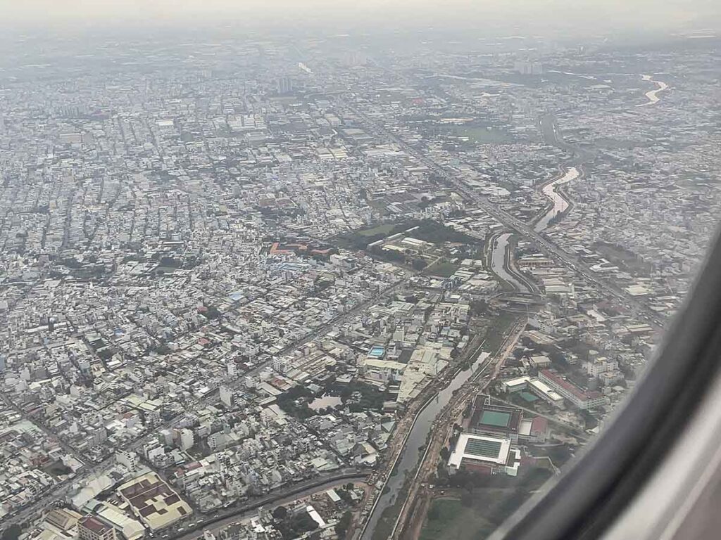 View of Ho Chi Minh City moments after taking off from SGN