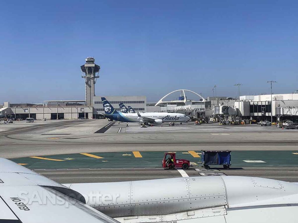 Taxiing past Alaska airlines terminal LAX