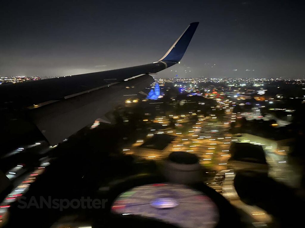 Overflying the air and space Museum San Diego in a Delta 767-300 at night