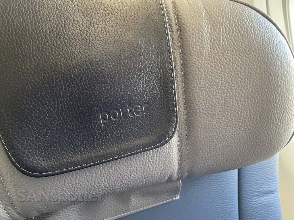 Porter Airlines PorterReserve seat headrest