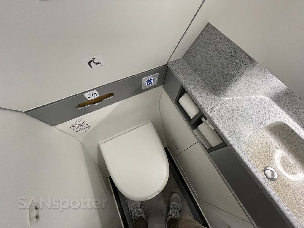 Porter Airlines E195 E2 forward lavatory toilet