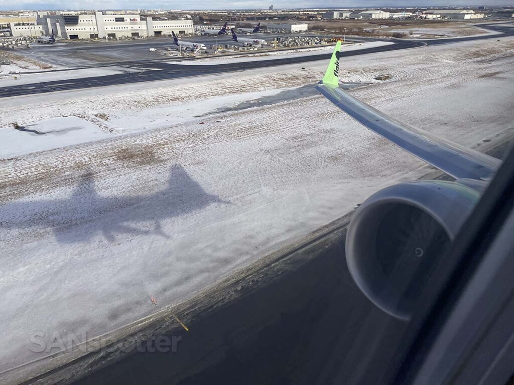 Flair Airlines 737 MAX 8 taking off from runway 23 YYZ