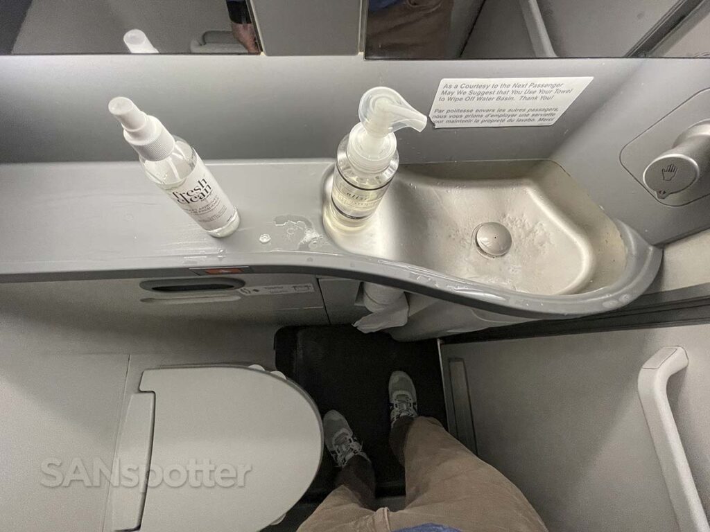 Flair Airlines 737 MAX 8 lavatory sink